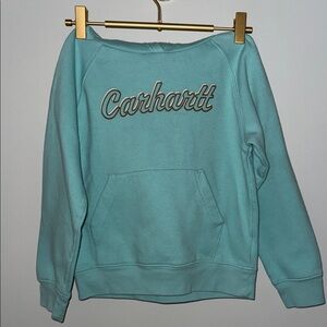 Carhartt Girls 6 Aqua Hoodie Pullover with Script Logo